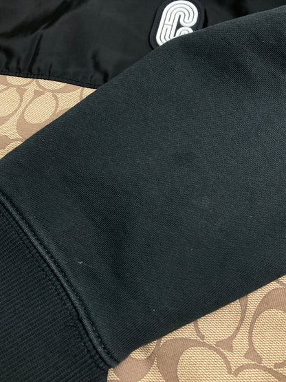 【中古品】【メンズ】 COACH コーチ SIGNATURE HOODIE C7828 シグネチャーフーディー トップス パーカー 141-260201-kk-06-min サイズ：L カラー：ベージュ/ブラック 万代Net店