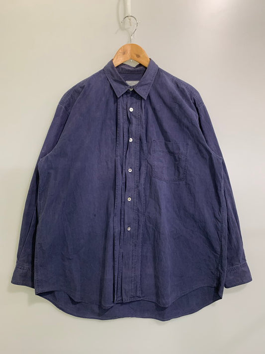 【中古品】【メンズ】 COMME des GARCONS HOMME コムデギャルソンオム 80S SHIRT 80年代 長袖 シャツ ボタンダウン メンズ トップス 140-260202-em-18-min サイズ：2 カラー：ネイビー 万代Net店