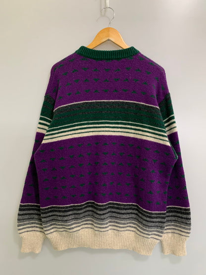 【現状渡し品】【メンズ】 UNITED COLORS OF BENETTON ユナイテッド カラーズ オブ ベネトン 80S PATTERN KNIT SWEATER ニット セーター 146-260208-AS-29-min サイズ：下記参照 カラー：パープル 万代Net店