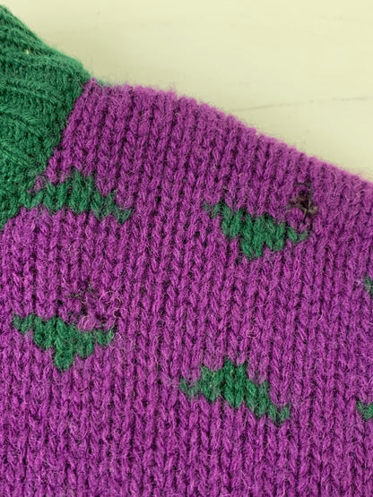 【現状渡し品】【メンズ】 UNITED COLORS OF BENETTON ユナイテッド カラーズ オブ ベネトン 80S PATTERN KNIT SWEATER ニット セーター 146-260208-AS-29-min サイズ：下記参照 カラー：パープル 万代Net店