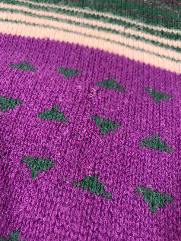 【現状渡し品】【メンズ】 UNITED COLORS OF BENETTON ユナイテッド カラーズ オブ ベネトン 80S PATTERN KNIT SWEATER ニット セーター 146-260208-AS-29-min サイズ：下記参照 カラー：パープル 万代Net店