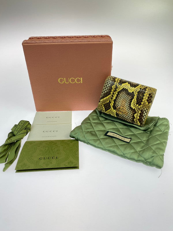 【中古品】【メンズ/レディース】 GUCCI グッチ 456126 ダブルG GGマーモント 二つ折り財布 181-260207-zi-25-min カラー：イエロー系 万代Net店