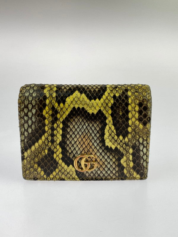 【中古品】【メンズ/レディース】 GUCCI グッチ 456126 ダブルG GGマーモント 二つ折り財布 181-260207-zi-25-min カラー：イエロー系 万代Net店