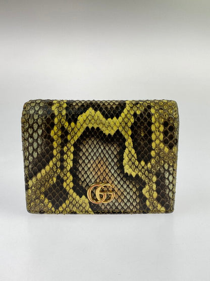 【中古品】【メンズ/レディース】 GUCCI グッチ 456126 ダブルG GGマーモント 二つ折り財布 181-260207-zi-25-min カラー：イエロー系 万代Net店