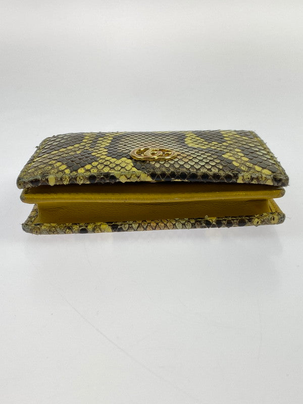 【中古品】【メンズ/レディース】 GUCCI グッチ 456126 ダブルG GGマーモント 二つ折り財布 181-260207-zi-25-min カラー：イエロー系 万代Net店