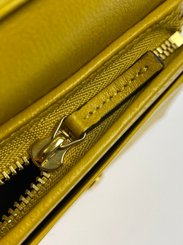 【中古品】【メンズ/レディース】 GUCCI グッチ 456126 ダブルG GGマーモント 二つ折り財布 181-260207-zi-25-min カラー：イエロー系 万代Net店