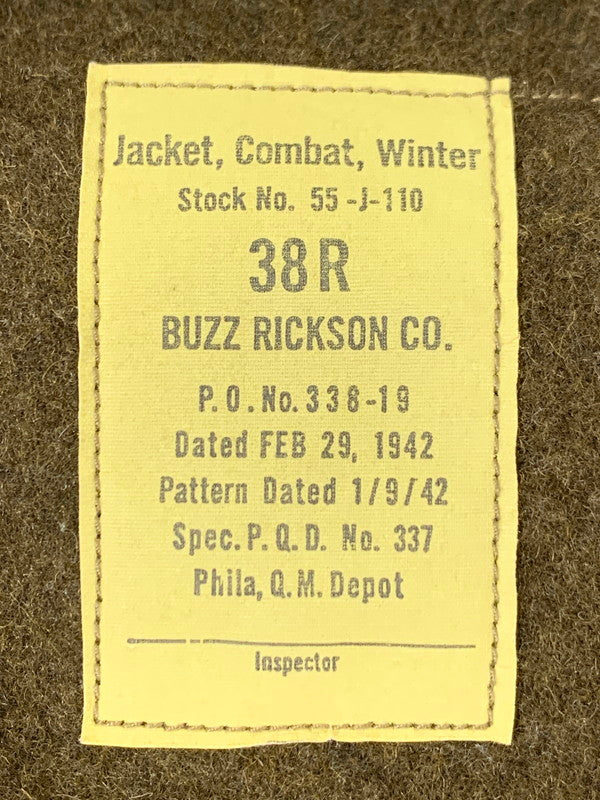 【中古品】【メンズ】 Buzz Rickson's バズリクソンズ TANKER JACKET BR10994 BR14437 タンカー ジャケット メンズ アウター ミリタリー ジップアップ 145-260202-em-21-min サイズ：38R カラー：カーキ 万代Net店