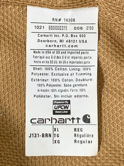 【中古品】【メンズ】 Carhartt カーハート DUCK ACTIVE JACKET J131-BRN ダック アクティブ ジャケット メンズ アウター フーディ 146-260202-em-20-min サイズ：XL カラー：ブラウン 万代Net店