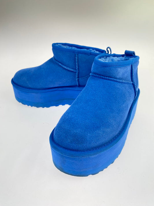 【中古品】【レディース】 UGG アグ 1135092 CLASSIC ULTRA MINI PLATFORM ムートンブーツ 靴 シューズ 167-260203-AS-67-min サイズ：22cm カラー：ライトブルー 万代Net店