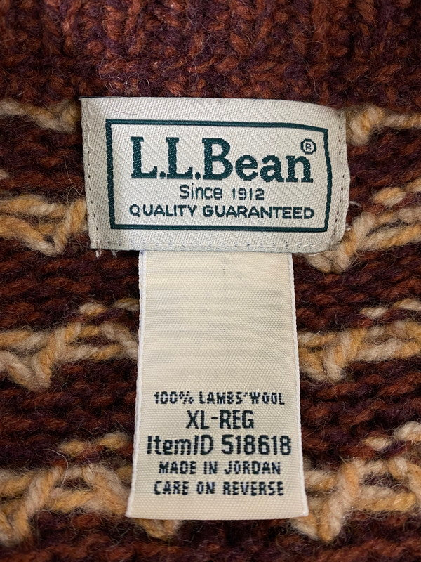 【中古品】【メンズ】 L.L.Bean エルエルビーン 518618 BIRD'S EYE WOOL KNIT SWEATER ウール ニット セーター 144-260203-AS-4-min サイズ：XL-REG カラー：ブラウン 万代Net店