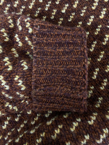 【中古品】【メンズ】 L.L.Bean エルエルビーン 518618 BIRD'S EYE WOOL KNIT SWEATER ウール ニット セーター 144-260203-AS-4-min サイズ：XL-REG カラー：ブラウン 万代Net店