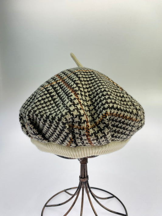【中古品】【レディース】 Vivienne Westwood ヴィヴィアンウエストウッド 90's HOUNDSTOOTH CHECK BERET 90年代 ハウンドトゥース チェック ベレー帽 帽子 185-260208-yn-14-min カラー：ブラウン 万代Net店