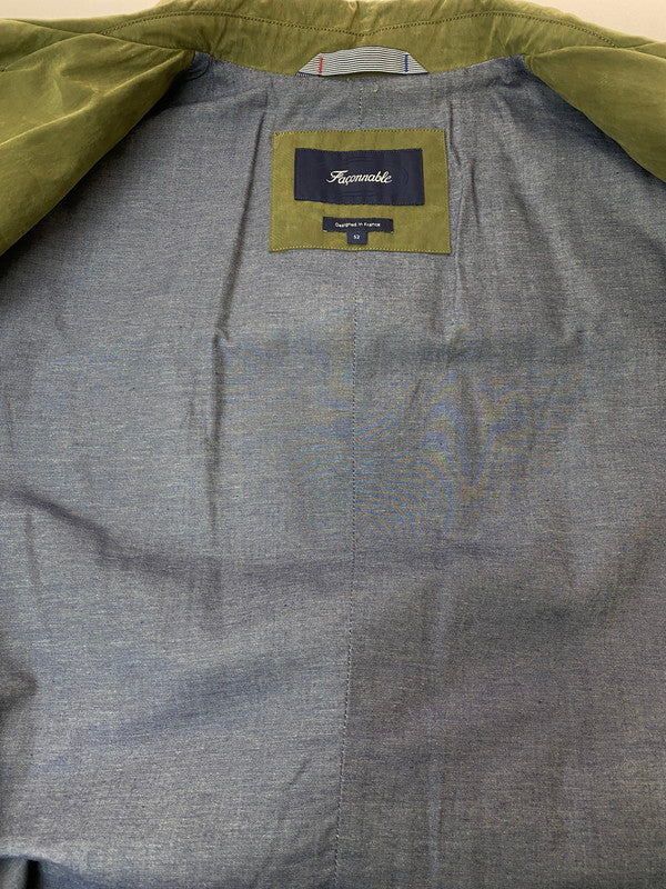 【中古品】【メンズ】 FACONNABLE ファッソナブル TRENCH COAT トレンチコート アウター 141-260320-zi-20-min サイズ：52 カラー：オリーブグリーン 万代Net店