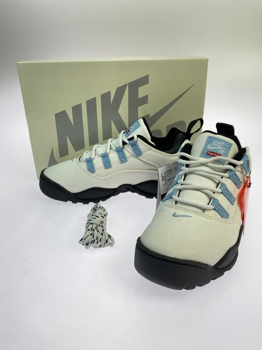 【中古美品】【メンズ】 NIKE SB ナイキエスビー ×SUPREMEF シュプリーム DARWIN LOW Q3000-100 ダーウィン ロー スニーカー靴 160-260206-jt-07-min サイズ：US 8.5 26.5cm カラー：SAIL/BOARDER BULE-BLACK 万代Net店