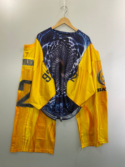 【中古品】【メンズ】 DOG REMAKE GAME SHIRT リメイクゲームシャツ 142-260320-zi-25-min サイズ：不明 カラー：ブルー/オレンジ 万代Net店