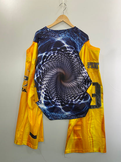 【中古品】【メンズ】 DOG REMAKE GAME SHIRT リメイクゲームシャツ 142-260320-zi-25-min サイズ：不明 カラー：ブルー/オレンジ 万代Net店