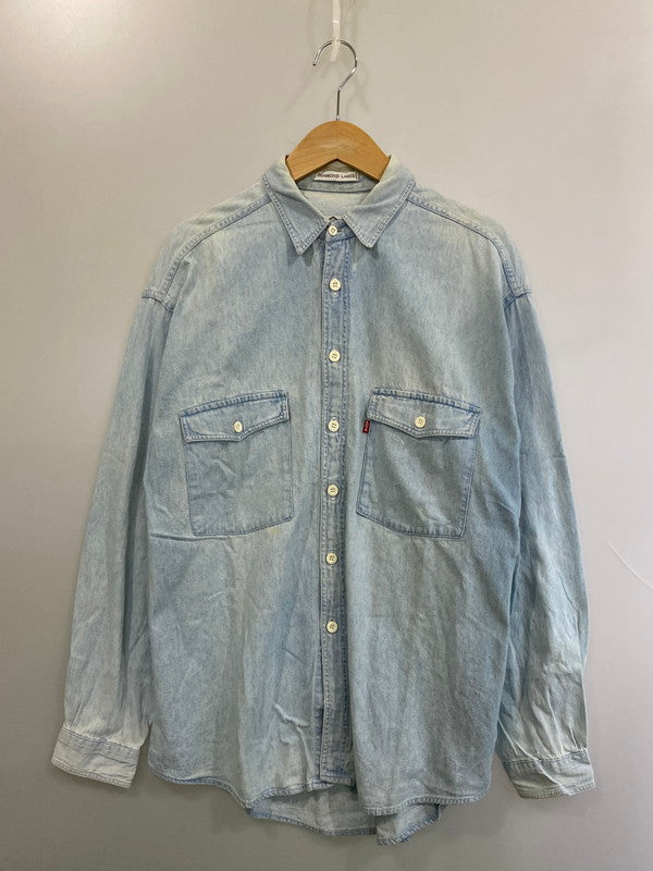 【中古品】【メンズ】 Levi's リーバイス 80's DIAMOND LABEL L/S SHIRT 80年代 ロングスリーブシャツ 長袖シャツ トップス 146-260319-yn-05-min サイズ：L カラー：ライトインディゴ 万代Net店