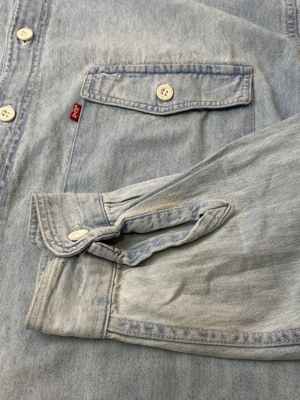 【中古品】【メンズ】 Levi's リーバイス 80's DIAMOND LABEL L/S SHIRT 80年代 ロングスリーブシャツ 長袖シャツ トップス 146-260319-yn-05-min サイズ：L カラー：ライトインディゴ 万代Net店