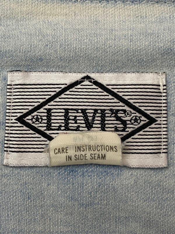 【中古品】【メンズ】 Levi's リーバイス 80's DIAMOND LABEL L/S SHIRT 80年代 ロングスリーブシャツ 長袖シャツ トップス 146-260319-yn-05-min サイズ：L カラー：ライトインディゴ 万代Net店