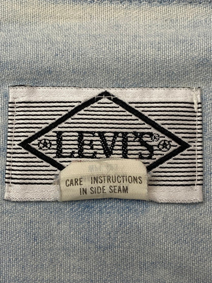 【中古品】【メンズ】 Levi's リーバイス 80's DIAMOND LABEL L/S SHIRT 80年代 ロングスリーブシャツ 長袖シャツ トップス 146-260319-yn-05-min サイズ：L カラー：ライトインディゴ 万代Net店