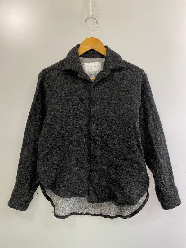 【中古品】【メンズ】 THE INOUE BROTHERS ALPACA WOOL L/S SHIRT ザイノウエブラザーズ アルパカ ウール ロングスリーブシャツ 長袖シャツ トップス 140-260319-yn-12-min サイズ：M カラー：ダークグレー 万代Net店