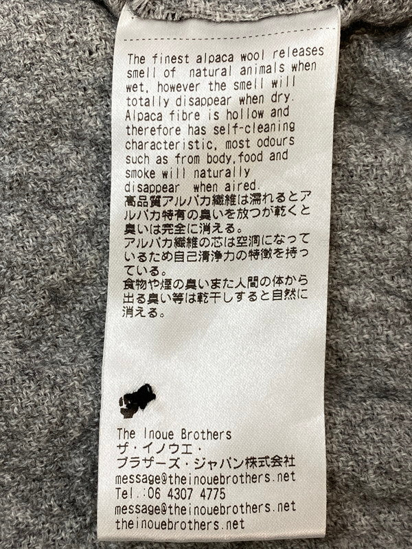 【中古品】【メンズ】 THE INOUE BROTHERS ALPACA WOOL L/S SHIRT ザイノウエブラザーズ アルパカ ウール ロングスリーブシャツ 長袖シャツ トップス 140-260319-yn-12-min サイズ：M カラー：ダークグレー 万代Net店