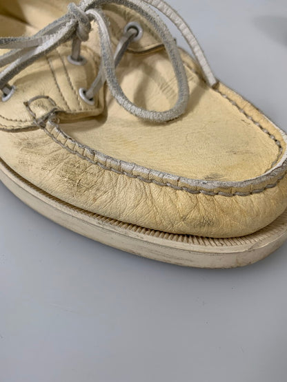 【現状渡し品】【メンズ】 Paraboot パラブーツ BARTH DECK SHOES バース デッキシューズ 靴 164-260205-yn-26-min サイズ：6 カラー：クリーム 万代Net店