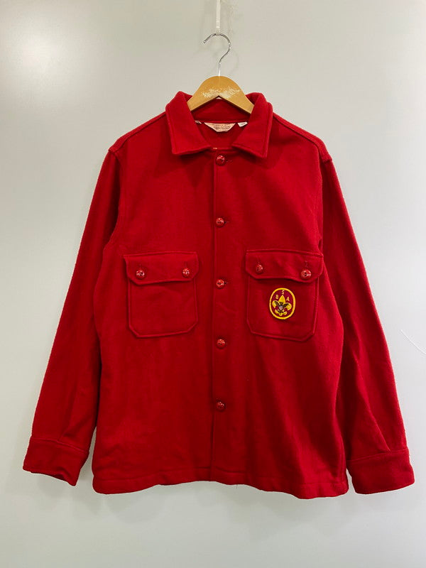 【中古品】【メンズ】 BOY SCOUTS OF AMERICA OFFICIAL JACKET 70’s WOOL L/S SHIRTボーイスカウト オブ アメリカ オフィシャル ジャケット 70年代 ウール ロングスリーブシャツ 長袖シャツ トップス 146-260319-yn-13-min カラー：レッド 万代Net店