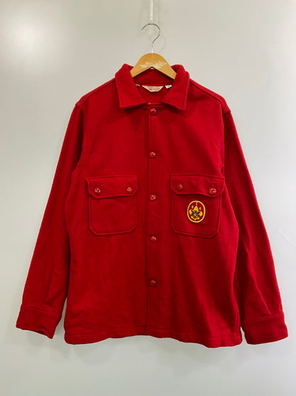 【中古品】【メンズ】 BOY SCOUTS OF AMERICA OFFICIAL JACKET 70’s WOOL L/S SHIRTボーイスカウト オブ アメリカ オフィシャル ジャケット 70年代 ウール ロングスリーブシャツ 長袖シャツ トップス 146-260319-yn-13-min カラー：レッド 万代Net店