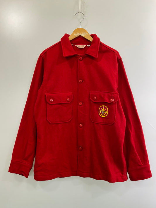 【中古品】【メンズ】 BOY SCOUTS OF AMERICA OFFICIAL JACKET 70’s WOOL L/S SHIRTボーイスカウト オブ アメリカ オフィシャル ジャケット 70年代 ウール ロングスリーブシャツ 長袖シャツ トップス 146-260319-yn-13-min カラー：レッド 万代Net店
