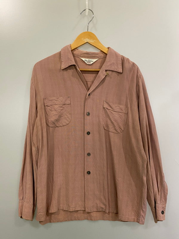 【現状渡し品】【メンズ】 SPORTS MAN スポーツマン 50S OPEN COLLAR SHIRT オープンカラーシャツ 146-260207-zi-20-min サイズ：L カラー：ピンク 万代Net店