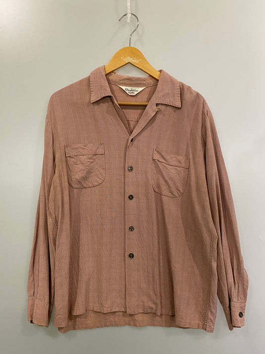 【現状渡し品】【メンズ】 SPORTS MAN スポーツマン 50S OPEN COLLAR SHIRT オープンカラーシャツ 146-260207-zi-20-min サイズ：L カラー：ピンク 万代Net店