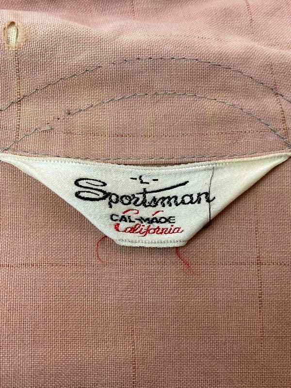 【現状渡し品】【メンズ】 SPORTS MAN スポーツマン 50S OPEN COLLAR SHIRT オープンカラーシャツ 146-260207-zi-20-min サイズ：L カラー：ピンク 万代Net店