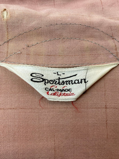 【現状渡し品】【メンズ】 SPORTS MAN スポーツマン 50S OPEN COLLAR SHIRT オープンカラーシャツ 146-260207-zi-20-min サイズ：L カラー：ピンク 万代Net店