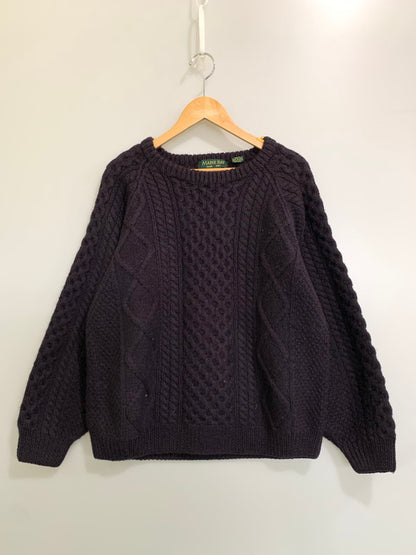 【中古品】【メンズ】 MINE BAY 90's FISHERMAN ALAIN KNIT SWEATER 90年代 フィッシャーマンニット セーター トップス 146-260316-yn-22-min サイズ：L カラー：ダークネイビー 万代Net店
