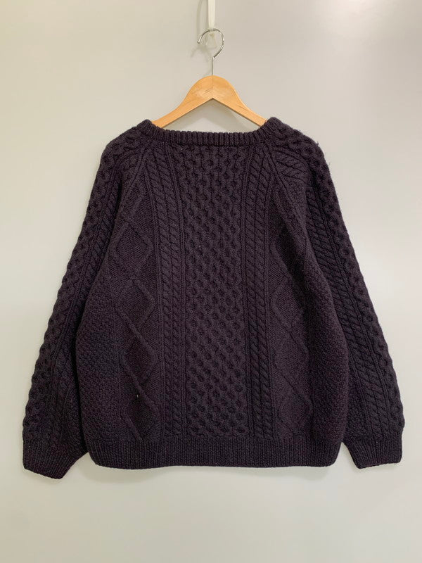 【中古品】【メンズ】 MINE BAY 90's FISHERMAN ALAIN KNIT SWEATER 90年代 フィッシャーマンニット セーター トップス 146-260316-yn-22-min サイズ：L カラー：ダークネイビー 万代Net店