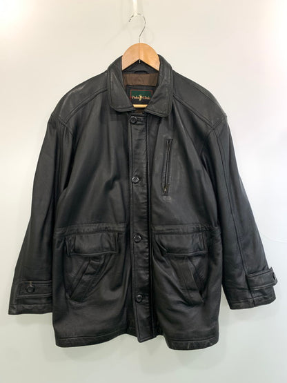 【現状渡し品】【メンズ】 POLO CLUB ポロクラブ LEATHER JACKET C-TK 1583 レザージャケット アウター 146-260319-SH-24-min サイズ：M カラー：ブラック 万代Net店