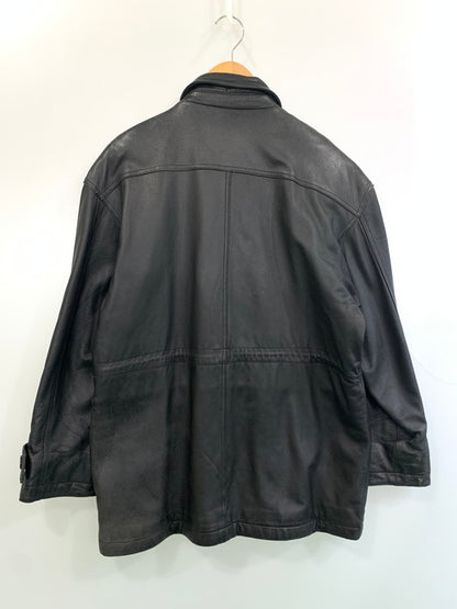【現状渡し品】【メンズ】 POLO CLUB ポロクラブ LEATHER JACKET C-TK 1583 レザージャケット アウター 146-260319-SH-24-min サイズ：M カラー：ブラック 万代Net店