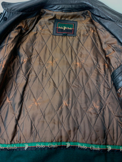【現状渡し品】【メンズ】 POLO CLUB ポロクラブ LEATHER JACKET C-TK 1583 レザージャケット アウター 146-260319-SH-24-min サイズ：M カラー：ブラック 万代Net店