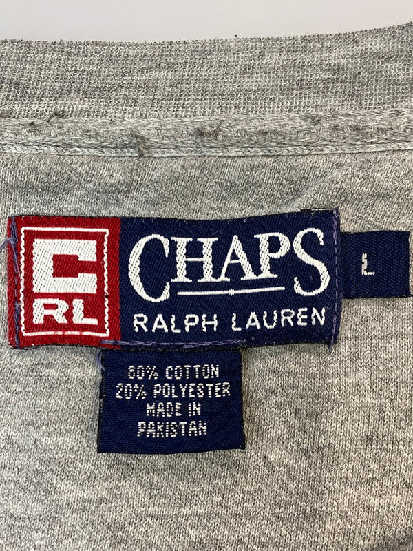 【中古品】【メンズ】 RALPH LAUREN ラルフローレン 90's CHAPS LOGO SWEATSHIRT 90年代 ロゴ スウェットシャツ トレーナー トップス 146-260319-yn-20-min サイズ：L カラー：グレー 万代Net店