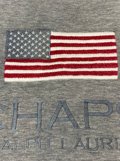 【中古品】【メンズ】 RALPH LAUREN ラルフローレン 90's CHAPS LOGO SWEATSHIRT 90年代 ロゴ スウェットシャツ トレーナー トップス 146-260319-yn-20-min サイズ：L カラー：グレー 万代Net店