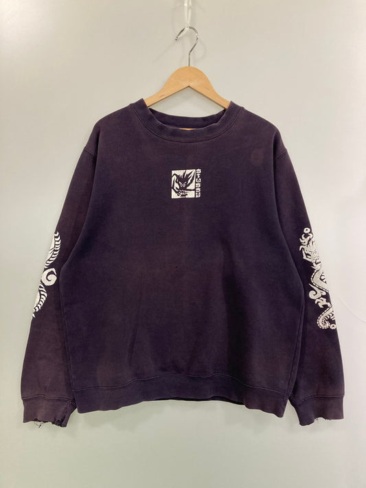 【現状渡し品】【メンズ】 OLD STUSSY 90's DRAGON SWEATSHIRT オールドステューシー 90年代 スウェットシャツ トレーナー トップス 142-260210-yn-34-min サイズ：L カラー：パープル 万代Net店