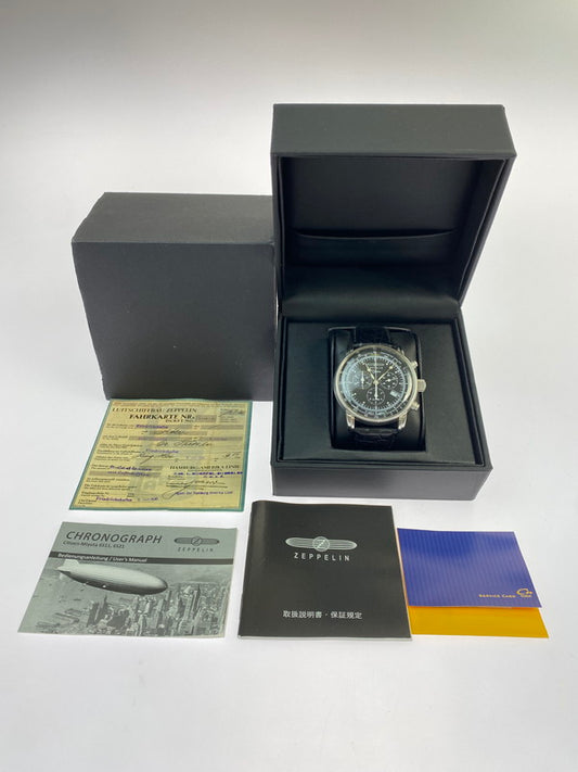 【中古品】【メンズ】 ZEPPELIN ツェッペリン 7680-2 SPECIAL EDITION 100 YEARS スペシャルエディション 100周年記念 クォーツ 腕時計 197-260211-kk-18-min カラー：SILVER/BLACK 万代Net店