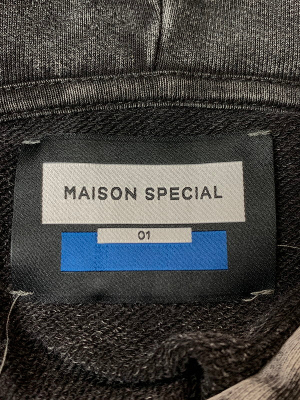 【中古品】【メンズ】 MAISON SPECIAL メゾン スペシャル 11232411322 CHEMICAL OVER-DYE HEAVY-WEIGHT SWEAT PRIME-OVER PULLOVER HOODIE プルオーバーフーディ 141-260320-zi-05-min サイズ：01 カラー：グレー 万代Net店