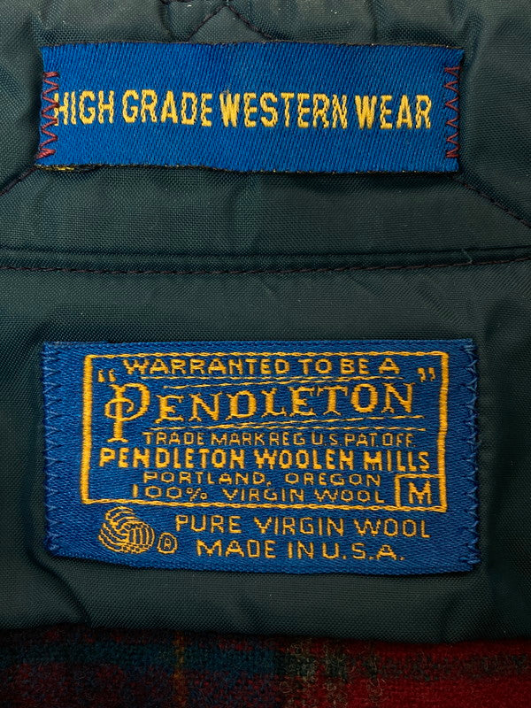 【中古品】【メンズ】 PENDLETON ペンドルトン 70's WESTERN OMBRE CHECK SHIRT 70年代 ウェスタン オンブレ チェック シャツ 長袖シャツ トップス 146-260210-yn-32-min サイズ：M カラー：ワインレッド 万代Net店