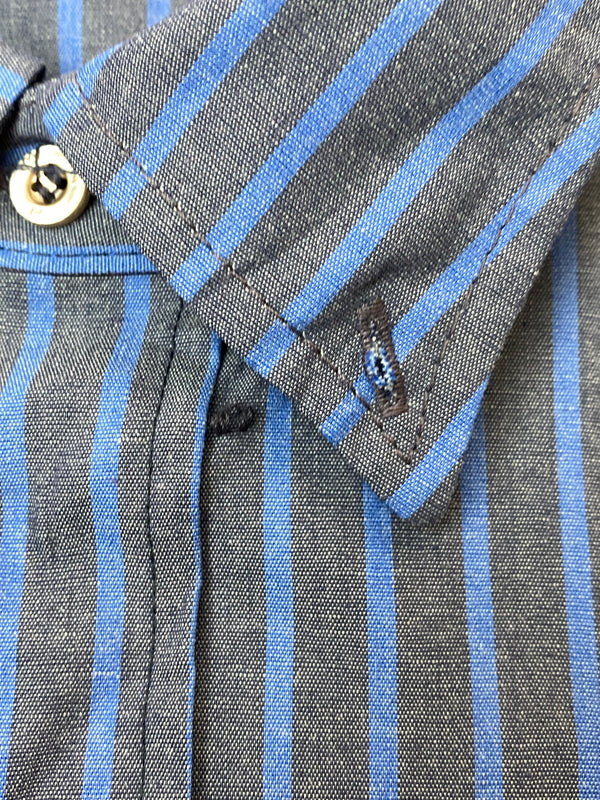 【中古品】【メンズ】 PROTEXALL プロテックスオール 80S STRIPE SS WORK SHIRT 80年代 ストライプ ワークシャツ トップス 146-260626-jt-07-min サイズ：XL カラー：ブルー/グレー 万代Net店