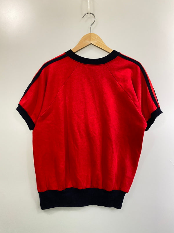 【中古品】【メンズ】 WRANGLER ラングラー SS SWEAT SHIRT USA製 ショートスリーブ スウェットシャツ アメリカ製 半袖 メンズ トップス 146-260717-em-39-min サイズ：Ｌ カラー：レッド/ネイビー 万代Net店