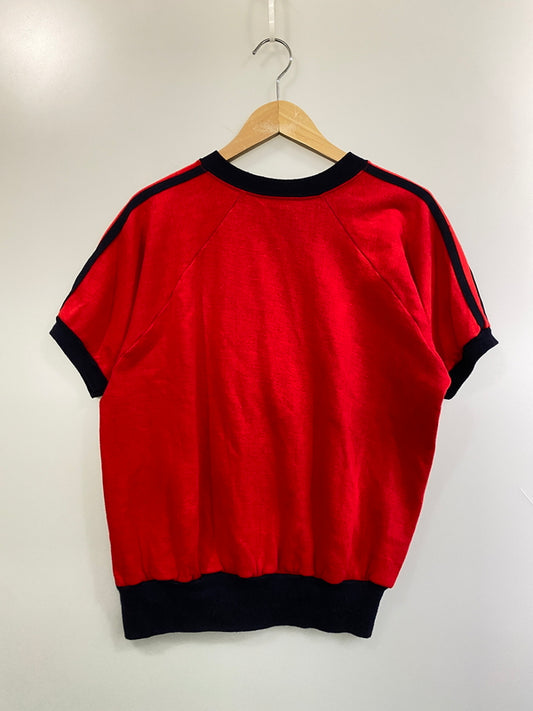 【中古品】【メンズ】 WRANGLER ラングラー SS SWEAT SHIRT USA製 ショートスリーブ スウェットシャツ アメリカ製 半袖 メンズ トップス 146-260717-em-39-min サイズ：Ｌ カラー：レッド/ネイビー 万代Net店