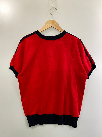 【中古品】【メンズ】 WRANGLER ラングラー SS SWEAT SHIRT USA製 ショートスリーブ スウェットシャツ アメリカ製 半袖 メンズ トップス 146-260717-em-39-min サイズ：Ｌ カラー：レッド/ネイビー 万代Net店