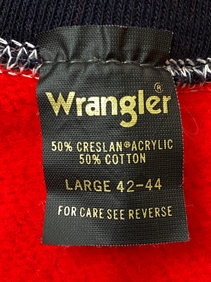 【中古品】【メンズ】 WRANGLER ラングラー SS SWEAT SHIRT USA製 ショートスリーブ スウェットシャツ アメリカ製 半袖 メンズ トップス 146-260717-em-39-min サイズ：Ｌ カラー：レッド/ネイビー 万代Net店